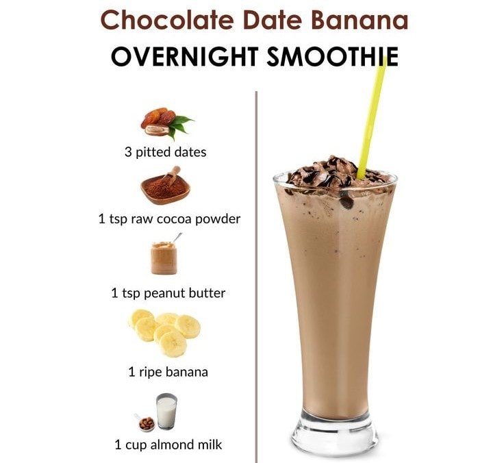 Chocolate Date Banana Overnight Smoothie Recipe Chocolate Date Banana Overnight Smoothie Recipe