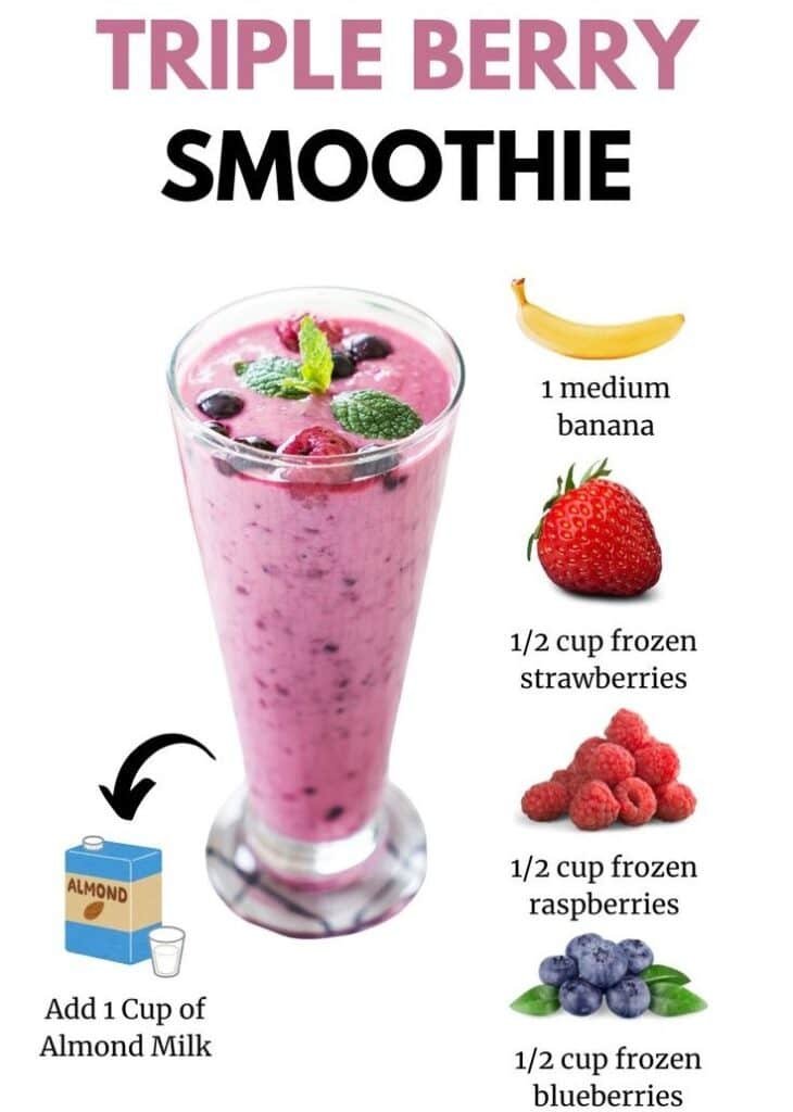 Triple Berry Smoothie for Glowing Skin and Energy