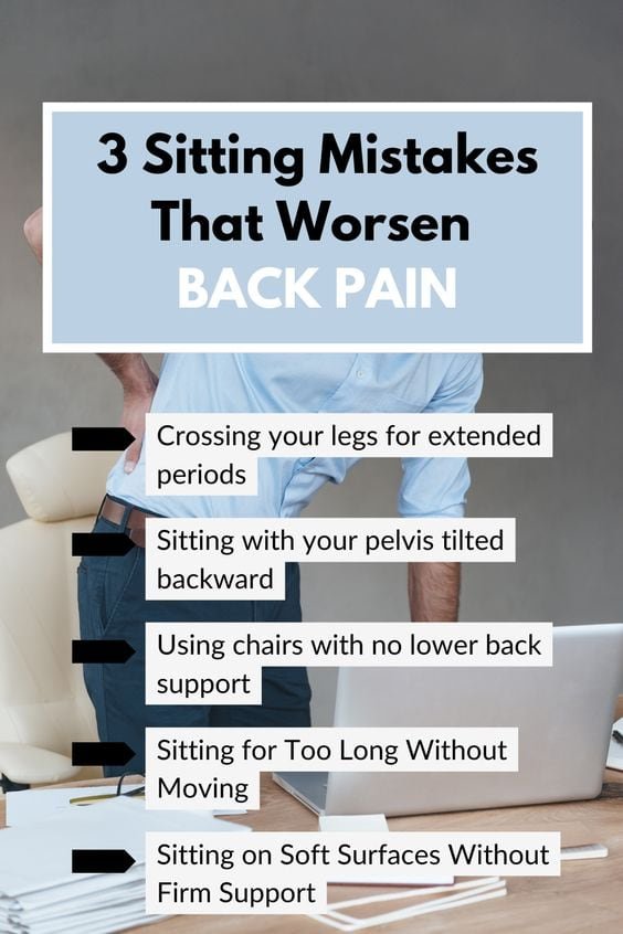 3 Sitting Mistakes That Worsen Back Pain Fast 3 Sitting Mistakes That Worsen Back Pain Fast