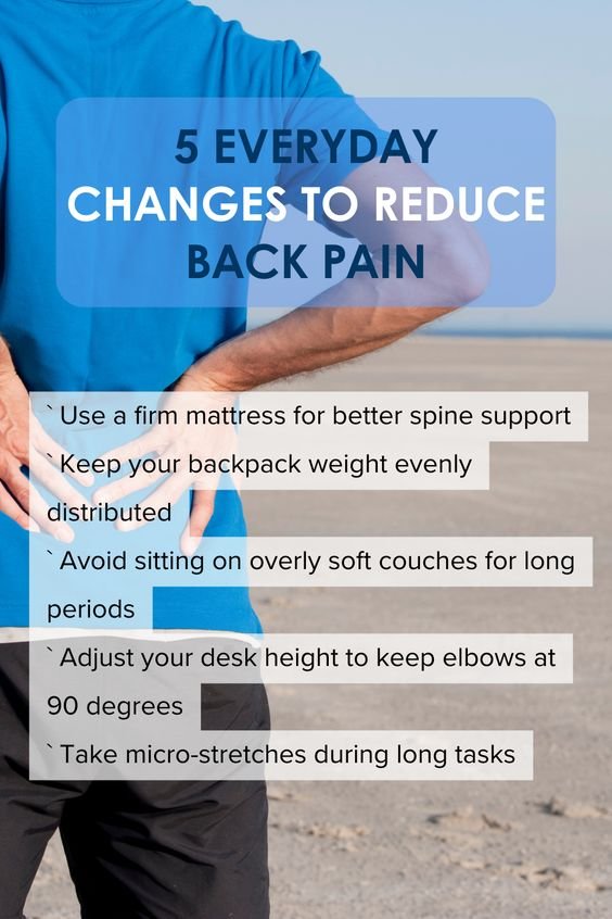 5 Everyday Changes to Reduce Back Pain 5 Everyday Changes to Reduce Back Pain