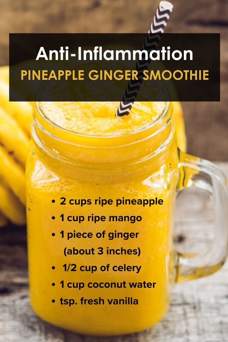 Pineapple Ginger Smoothie for Inflammation Relief