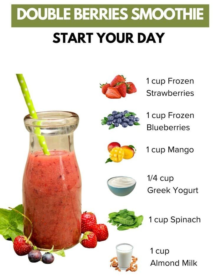 Double Berries Smoothie Recipe for Energy & Health 1 7 6