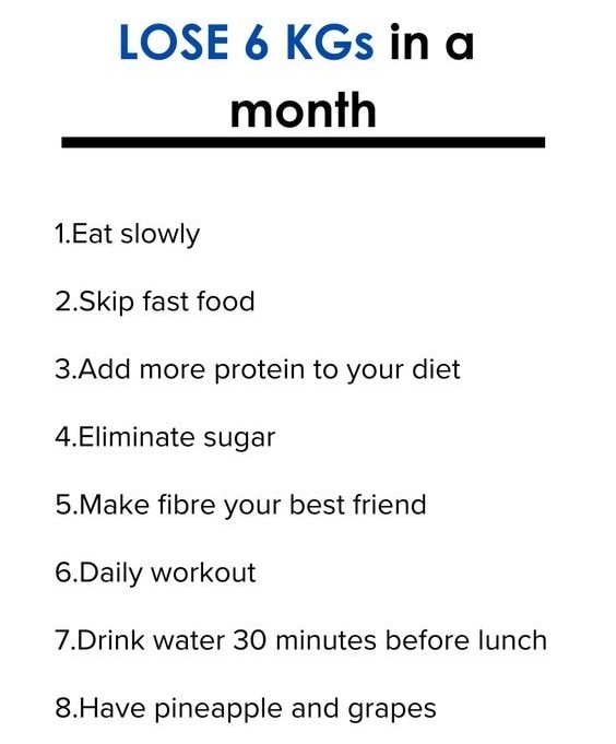 Lose 6 KGs in a Month Naturally at Home